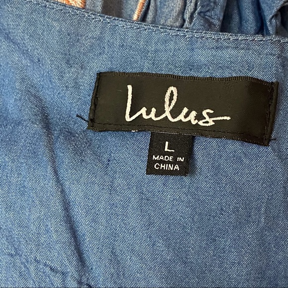 Lulu’s Kokomo Chambray Embroidered Shift Dress - Picture 5 of 7